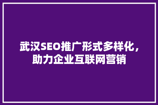 武汉SEO推广形式多样化，助力企业互联网营销