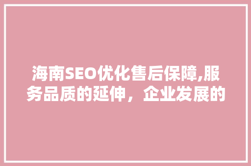 海南SEO优化售后保障,服务品质的延伸，企业发展的基石