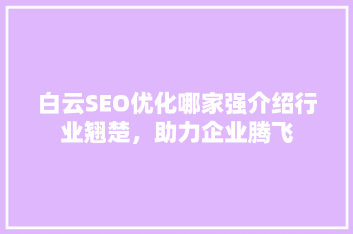 白云SEO优化哪家强介绍行业翘楚，助力企业腾飞  第1张