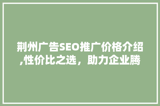 荆州广告SEO推广价格介绍,性价比之选，助力企业腾飞