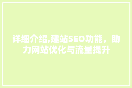 详细介绍,建站SEO功能，助力网站优化与流量提升  第1张
