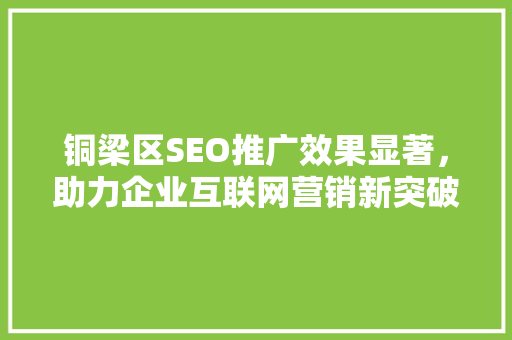 铜梁区SEO推广效果显著，助力企业互联网营销新突破