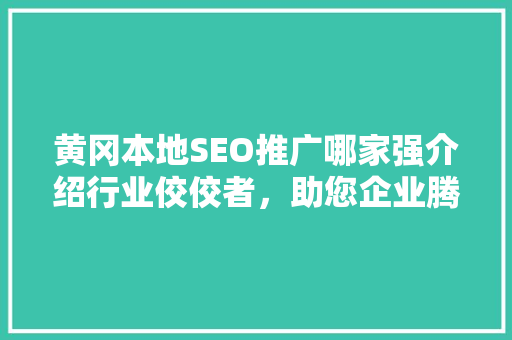 黄冈本地SEO推广哪家强介绍行业佼佼者，助您企业腾飞