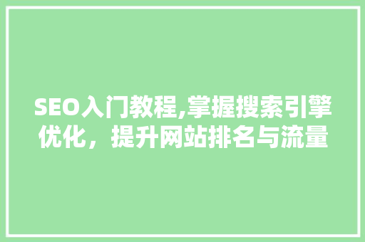 SEO入门教程,掌握搜索引擎优化，提升网站排名与流量