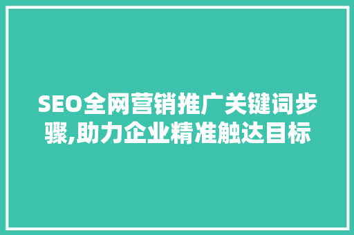 SEO全网营销推广关键词步骤,助力企业精准触达目标客户