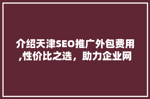 介绍天津SEO推广外包费用,性价比之选，助力企业网络营销  第1张
