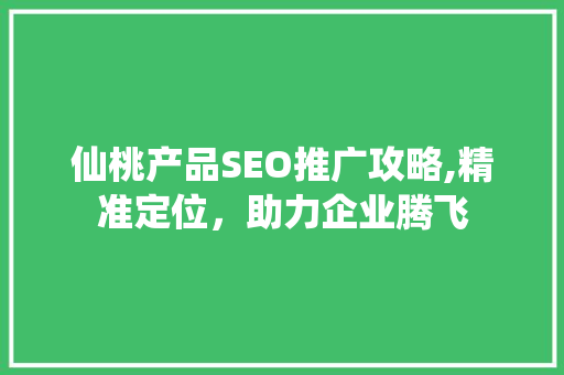 仙桃产品SEO推广攻略,精准定位，助力企业腾飞