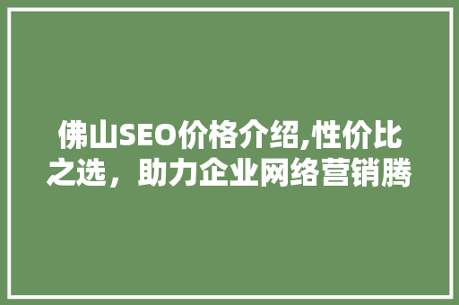 佛山SEO价格介绍,性价比之选，助力企业网络营销腾飞