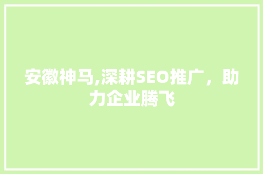 安徽神马,深耕SEO推广，助力企业腾飞  第1张