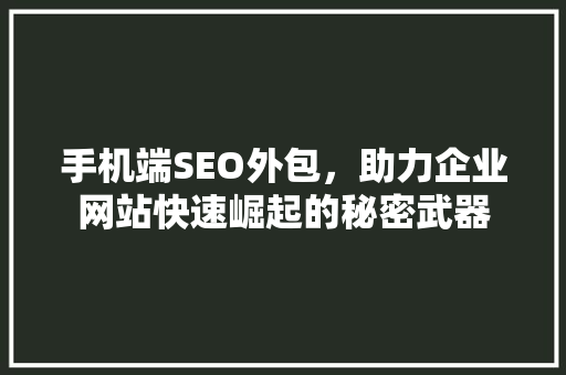 手机端SEO外包，助力企业网站快速崛起的秘密武器  第1张