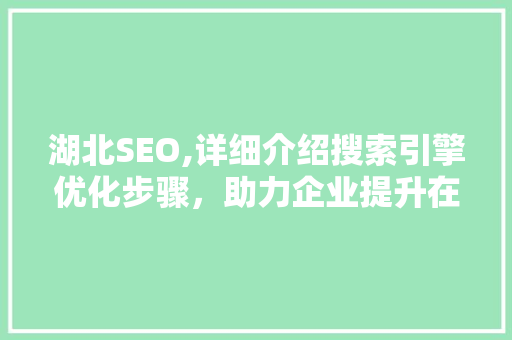 湖北SEO,详细介绍搜索引擎优化步骤，助力企业提升在线竞争力