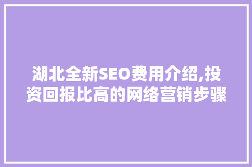 湖北全新SEO费用介绍,投资回报比高的网络营销步骤