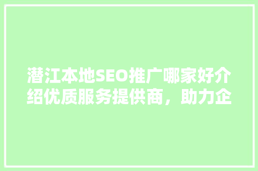 潜江本地SEO推广哪家好介绍优质服务提供商，助力企业腾飞！