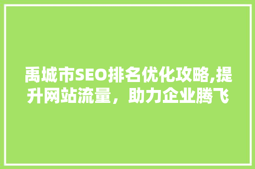 禹城市SEO排名优化攻略,提升网站流量，助力企业腾飞