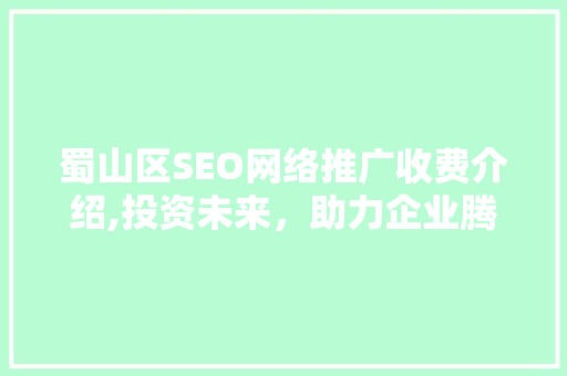 蜀山区SEO网络推广收费介绍,投资未来，助力企业腾飞
