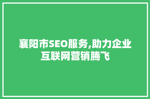 襄阳市SEO服务,助力企业互联网营销腾飞