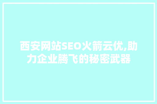 西安网站SEO火箭云优,助力企业腾飞的秘密武器