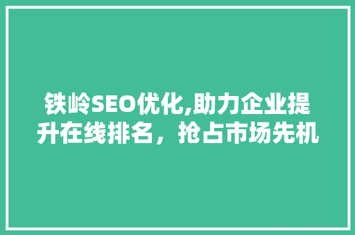 铁岭SEO优化,助力企业提升在线排名，抢占市场先机