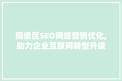 铜梁区SEO网络营销优化,助力企业互联网转型升级
