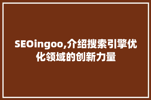SEOingoo,介绍搜索引擎优化领域的创新力量
