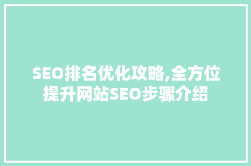 SEO排名优化攻略,全方位提升网站SEO步骤介绍