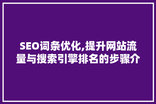 SEO词条优化,提升网站流量与搜索引擎排名的步骤介绍  第1张