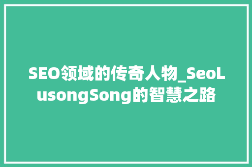 SEO领域的传奇人物_SeoLusongSong的智慧之路