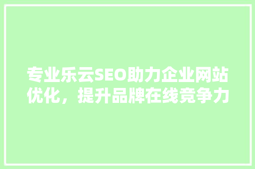 专业乐云SEO助力企业网站优化，提升品牌在线竞争力