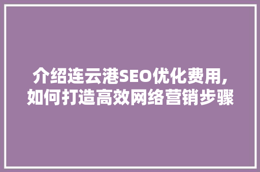 介绍连云港SEO优化费用,如何打造高效网络营销步骤