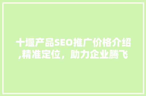 十堰产品SEO推广价格介绍,精准定位，助力企业腾飞