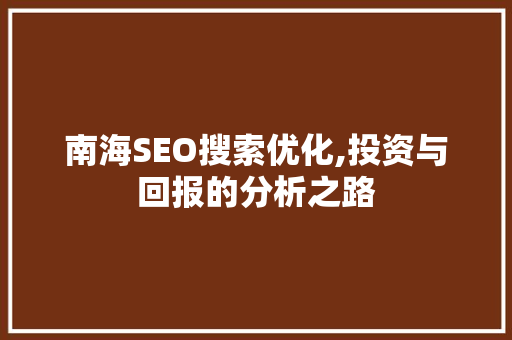 南海SEO搜索优化,投资与回报的分析之路