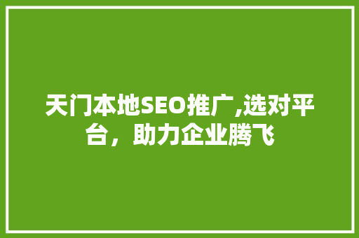 天门本地SEO推广,选对平台，助力企业腾飞