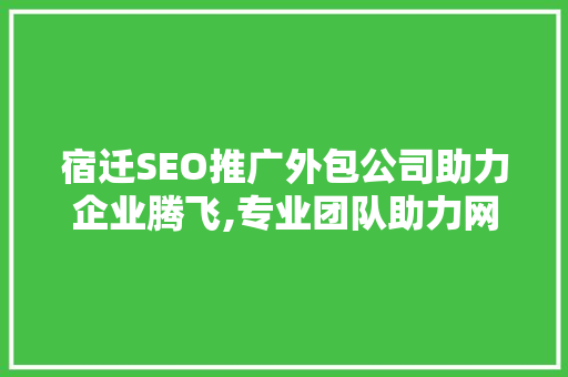 宿迁SEO推广外包公司助力企业腾飞,专业团队助力网络营销新篇章