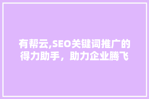 有帮云,SEO关键词推广的得力助手，助力企业腾飞