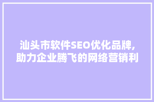 汕头市软件SEO优化品牌,助力企业腾飞的网络营销利器
