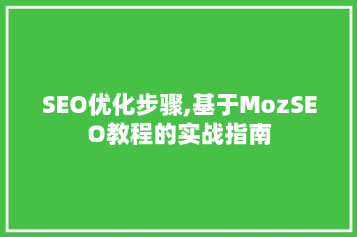 SEO优化步骤,基于MozSEO教程的实战指南  第1张