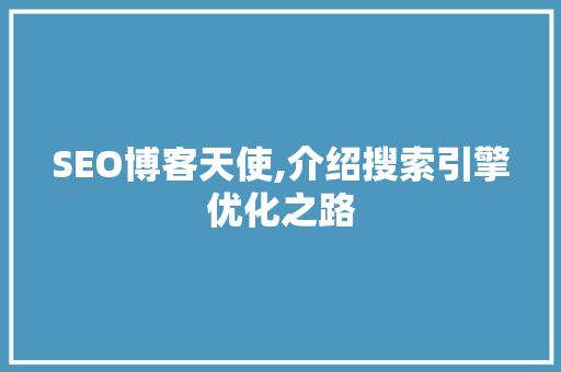 SEO博客天使,介绍搜索引擎优化之路