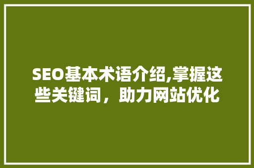 SEO基本术语介绍,掌握这些关键词，助力网站优化