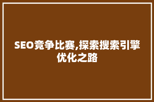 SEO竞争比赛,探索搜索引擎优化之路