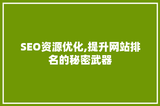 SEO资源优化,提升网站排名的秘密武器