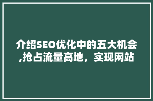 介绍SEO优化中的五大机会,抢占流量高地，实现网站价值最大化  第1张