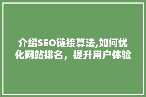 介绍SEO链接算法,如何优化网站排名，提升用户体验