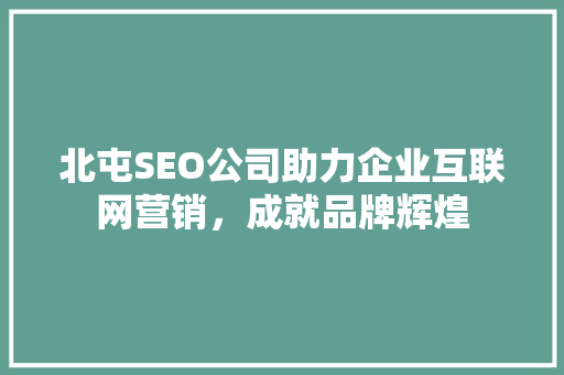 北屯SEO公司助力企业互联网营销，成就品牌辉煌