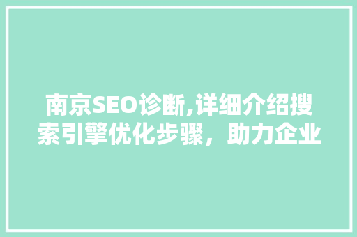 南京SEO诊断,详细介绍搜索引擎优化步骤，助力企业提升在线竞争力