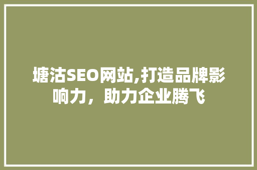 塘沽SEO网站,打造品牌影响力，助力企业腾飞