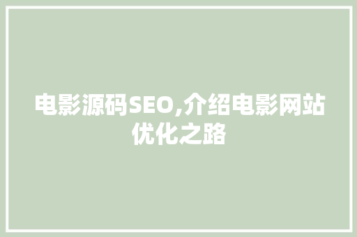 电影源码SEO,介绍电影网站优化之路