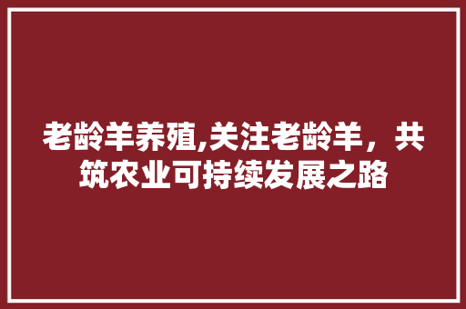 老龄羊养殖,关注老龄羊，共筑农业可持续发展之路  第1张