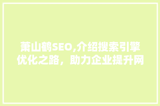 萧山鹤SEO,介绍搜索引擎优化之路，助力企业提升网络影响力