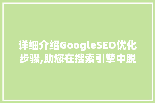 详细介绍GoogleSEO优化步骤,助您在搜索引擎中脱颖而出