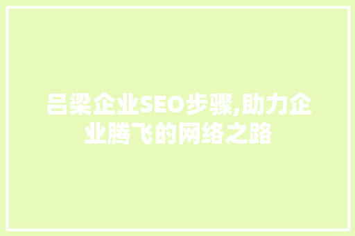 吕梁企业SEO步骤,助力企业腾飞的网络之路